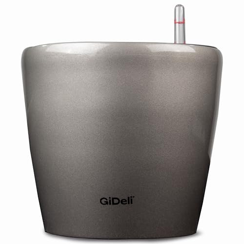 GiDeli Jardinera con riego automático - Maceta con indicador de nivel de agua - Macetas que protegen contra el desbordamiento y la pudrición - Maceta que ahorra tiempo