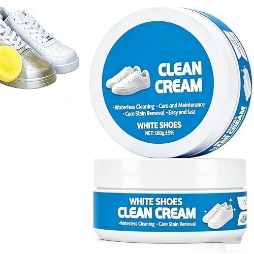 Nettoyeur de chaussures, nettoyant blanc 2026, crème de nettoyage multifonction et anti-taches, pâte de nettoyage solide sans lavage pour baskets, baskets et cuir