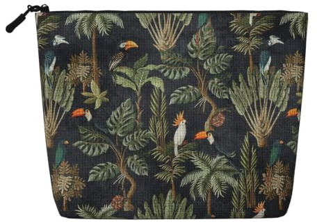 Watercolour Cactus Print Makeup Bag for Women Large-Capacity Travel Toiletry Organizer Pouch Eco-Friendly