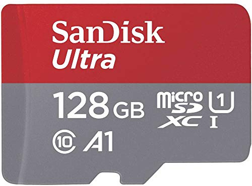 SanDisk Ultra 128GB microSDXC Memory Card + SD Adapter with A1 App Performance up to 100MB/s, Class 10, U1