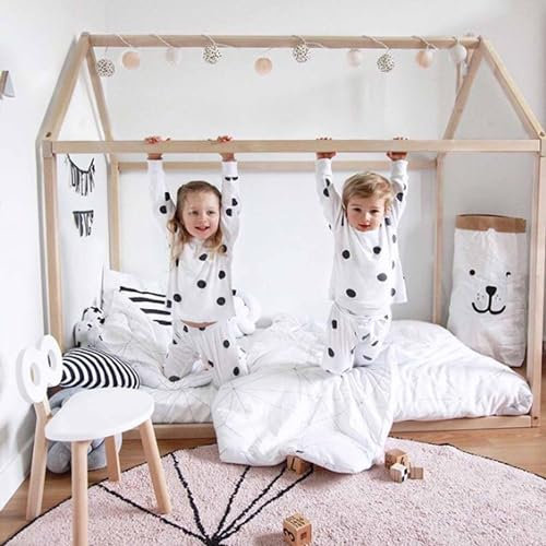 Hausförmiges Montessori-Bett für Kinder – Holzbettrahmen aus nordischem Holz (200x90cm)