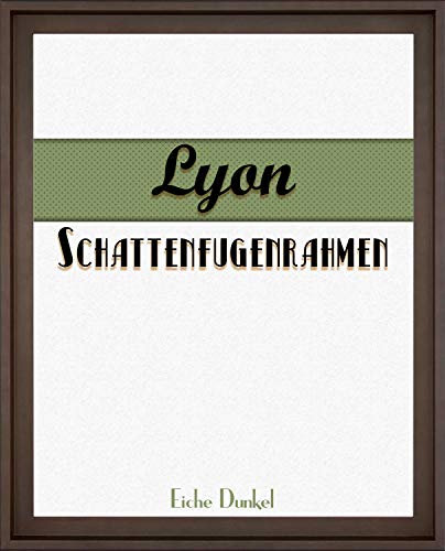 Homedeco-24 Lyon Schattenfugenrahmen 50x70 cm in Eiche Dunkel Dekor ohne Verglasung ideal für Canvas Leinwand Bilder Farbwahl