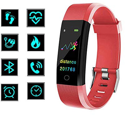 RGFITNESS Pulsera de Actividad Inteligente Reloj Deportivo IP67 para Hombre Mujer con GPS Monitor de Sueño Podómetro Contador Notificación Whatsapps Llamadas,Red