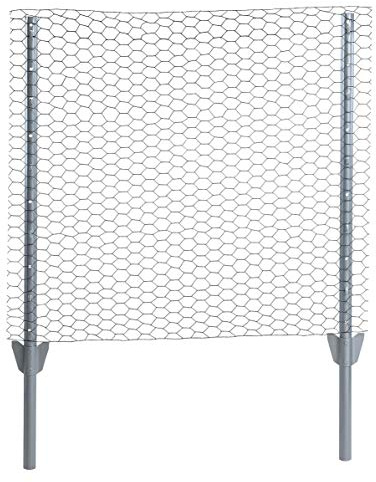 ESTEXO Zaun-Set Komplett-Set Sechseckgeflecht Zaun Draht Hasendraht Drahtzaun Drahtgeflecht 6eck Gartenzaun Drahtgitter mit Pfosten (Verzinkt / 25 mm / 0,50 x 25 m)