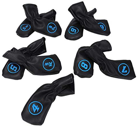 Golfschläger Kopfabdeckung Set 9 teilig PU Stoff wasserdicht staubdicht Eisen Kopf Schutz Schläger Kopfabdeckung Schwarz Golf Eisen Set Ausrüstung