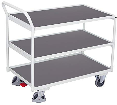 Tischwagen mit 3 Ladeflächen, RAL 7035 RAL 7035 Lichtgrau
