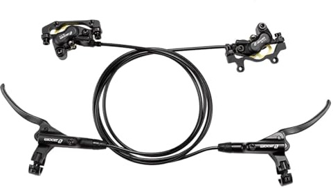 BUCKLOS Zoom Mountain Bike MTB 4 Piston Hydraulic Disc Brakes Set - Left Front 850mm Right Rear 1550mm Hydraulic Brake Aluminum Alloy Lever with Caliper is/PM Adapter Fit EBike/Fat Bike(Pre-Bled)