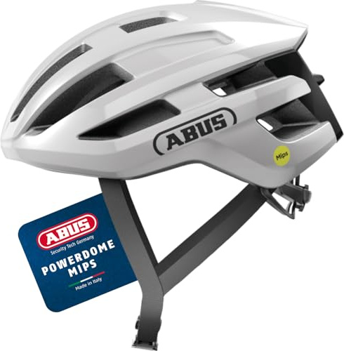 ABUS Casco de Ciclismo de Carretera PowerDome MIPS - Casco de Ciclismo Ligero con Sistema de ventilación Inteligente y protección contra Impactos - Made in Italy - para Hombre y Mujer