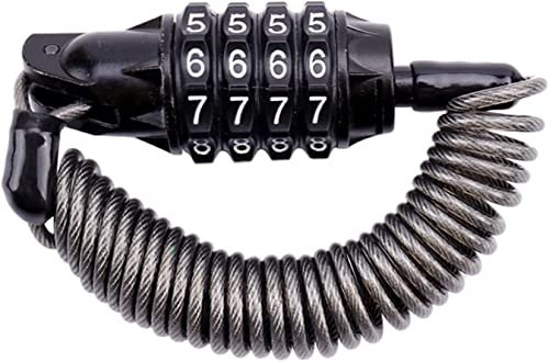 CELIKA Sicherheitsschloss, Helmschloss, Kabelschloss, digitales Zahlenschloss, Fahrrad-Diebstahl-Helmschloss, 4-stelliges Passwort, Fahrradschloss for Roller, Fahrrad, Motorräder, Federkabelschloss