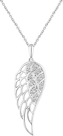 Collier Gardien Ange en Argent - Pendentif Ailes D'ange en Forme de Plume pour Femme avec Boîte Cadeau