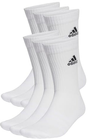 adidas Unisex adulto Cushioned Sportswear Crew Socks 6 Pairs, White / Black, 8.5-10