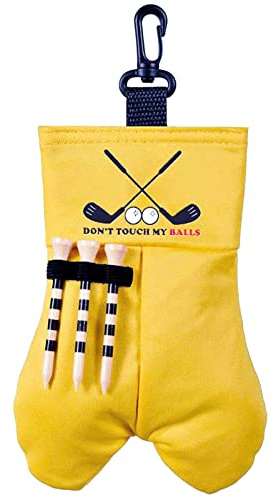 TSLBW Tragbare Golfball-Tragetasche mit hängender Clip-Schnalle, Hüftgürteltasche für Sport-Golfzubehör (gelb)