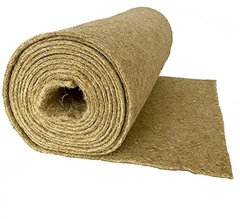 Pemmiproducts Hanffilzrolle 1,20 x 10m, 5mm dick , Hanfdämmung, Trittschalldämmung, Akustikvlies, Schallschutz, nachhaltiger Dämmstoff, Thermo Hanf, Isolierung, Wämedämmung, Hanfmatte