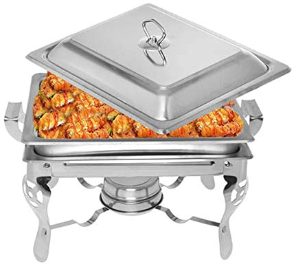 ACiyD 4.5L Chafing Dishes Set Buffet, 1/2/3/4/5/6 Packs Stainless Steel Food Warmers Server with Food Pan, Water Pan, Lid and Fuel Holder, for Parties, Weddings and Events,1Pack (1Pack)