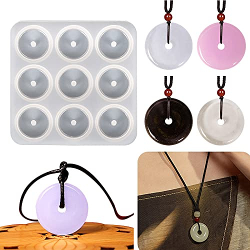 Moule en silicone pour collier en forme de donut et pendentif en résine époxy, breloque porte-bonheur, agate pour loisirs créatifs