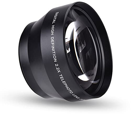 Lente de Cámara 67 Mm 2.2X Teleobjetivo Teleobjetivo Universal para Cámaras DSLR Adecuado para Todas Las Cámaras Lente de Cámara sin Espejo Lente de Enfoque Manual