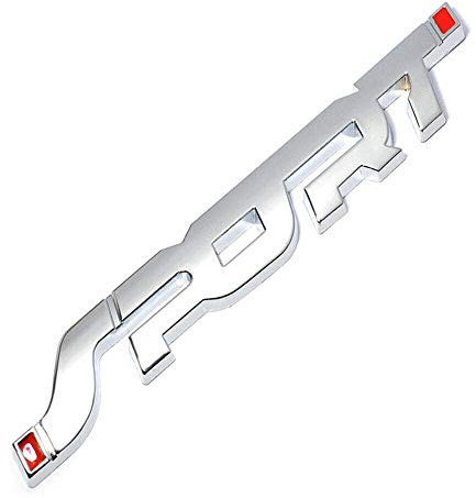 Peowuieu Sport Logo Emblem Auto Kofferraum KotflüGel Abzeichen 3D Aufkleber Metall Aufkleber ZubehöR Silber
