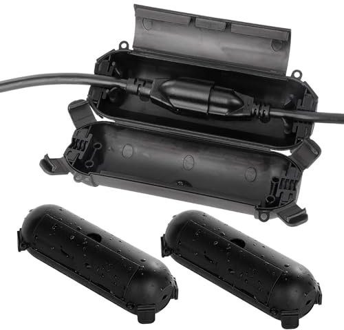 Gaine de sécurité pour câble d'extension extérieur 3 pièces avec joint étanche, boîte de connexion électrique résistante aux intempéries pour protéger la prise de courant