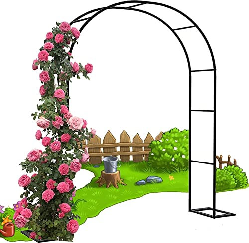Rosenbogen, Garten-Torbogen Aus Metall, Pergola Rankhilfe Verzinkt Rost, Laubengang Rankgestell Mit Sockel Für Verschiedene Kletterpflanzen, Einfache Montage, 6 Größen,140x230x40CM