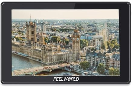 Feelworld SH7 7 Pollice DSLR Camera Field Monitor Full HD 1920x1080 IPS Video Peaking Focus Assist Touch Screen HDR 3D Lut con 4K HDMI 8.4V DC Output Hear Tilt Arm