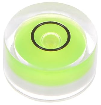 sourcing map Nivel de burbuja redondo de 12 x 6 mm, mini niveles de burbuja circular para nivelar cámara, trípode, telescopio, taller, marco de fotos, color lima