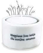 East of India Kerzen- und Teelichthalter, vielseitig verwendbar, weißes Porzellan, Votivkerze und Teelicht, inklusive Happiness Lives Inside The Smallest Moments, Landhausstil, Heimdekoration