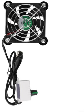 Zeroupshop Ventilador USB de 5 V con regulación de velocidad continua, ventilador de enrutador silencioso opcional de 8 cm/12 cm para módem enrutador (ventilador de 8 cm)