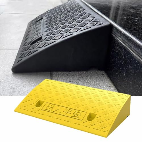 Gummi-Rollstuhlrampe für Einfahrt, Treppe und Garage, 15,2 cm, Gelb, 50 x 22 x 5 cm