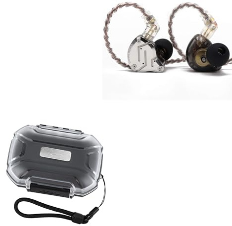 Linsoul KZ ZS10 Pro,In Ear Monitor con 4BA+1DD 5 Driver,Cuffie Cablate Hifi+LC02 In Ear Monitor Case, custodia rigida portatile per cuffie