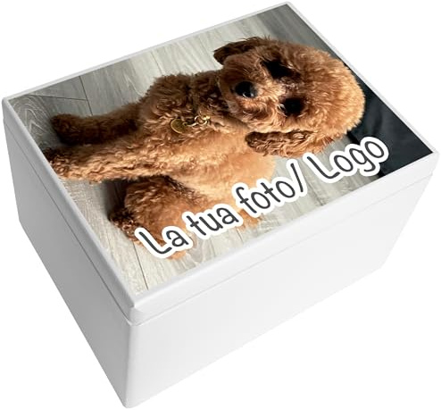 Creative Deco Weiße Personalisierte Geschenke Fotogeschenke Holzkiste | Dein eigenes Foto und Bild Individuelles Geschenk JGA | Geschenkkiste Geschenkbox Für Frauen, Männer, Paar | 40 x 30 x 24 cm