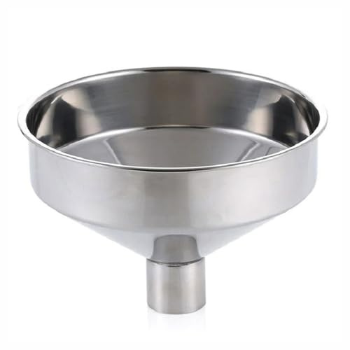 LXYTT Embudo, Embudo De Acero Inoxidable Embudo De Cocina Grande Herramientas De Filtro De Aceite De Cocina Líquido Embudo De Boca Ancha De Metal For Llenar Botellas Latas(24x18cm)