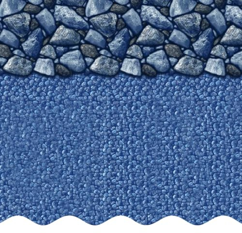 Smartline 15 ft x 30 ft Oval Swimming Pool Liner | Coastal Rock | Overlap Style | 54 Inch Wall Height | 20 Gauge Heavy Duty Virgin Vinyl | Designed for Steel Sided Above Ground Pools