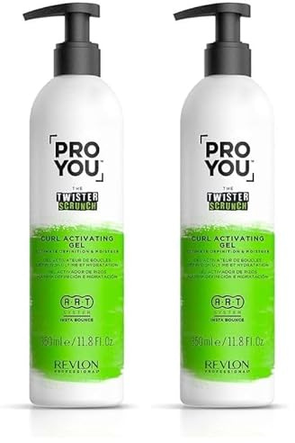 Revlon Professional ProYou Gel Activador de Rizos y Ondas para Cabello Curly, Máxima Definición e Hidratación, 350 ml, Gama Rizos The Twister Scrunch (Paquete de 2)