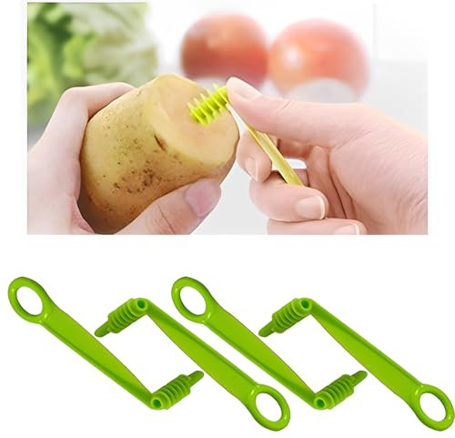 4 Stück Spiralschneider Gemüseschneider, für Kreative Obst- und Gemüsezubereitung, Ideal für Gurken, Karotten und Äpfel, Inklusive kartoffel spiralschneider für Perfekte Spiralformen