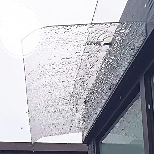 Tenda da sole in policarbonato trasparente per porta, tenda da ingresso invisibile, riparo silenzioso per cassette postali, aria condizionata, biciclette (40 x 90 cm/16 x 35)