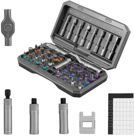 42-in-1 Magnetisches Schraubendreher-Set, Ratschen-Schraubendreher-Set mit 40 magnetischen Bits und abnehmbarem Ratschengriff, Multi-Bit-Magnetschraubendreher