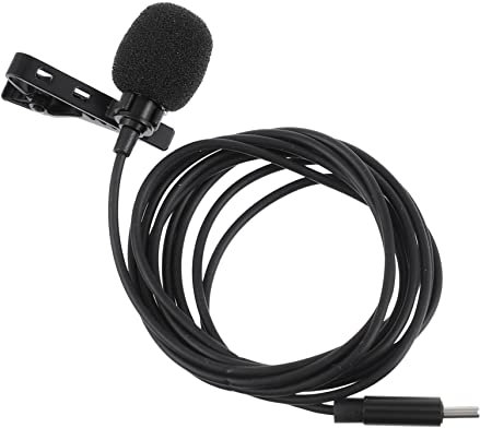 Warmhm Type-c Lavalier Mikrofon mit Windschutz Omnidirektionales Ansteckmikrofon für Smartphones Plug and Play Hochauflösende Geräuschreduzierung für Videoaufnahmen und Podcasts