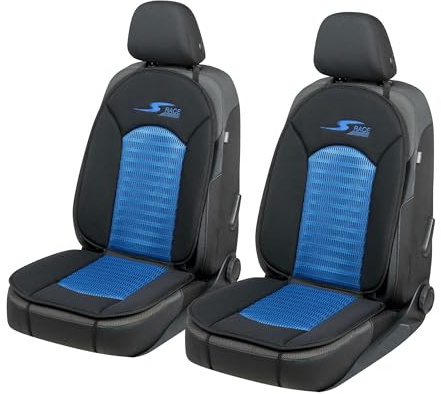 WALSER CarComfort Housse de siège de Voiture S-Race 2 pièces, Mention Très Bien* Universel Housse de siège et Coussin de Protection pour Voiture Bleu/Noir
