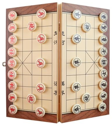 Chinesisches Schach Xiangqi, magnetische Spielsteine, Reisebrettspielset mit faltbarem Schachbrett, traditionelle pädagogische Strategiespiele(15.3 x 15.3in)