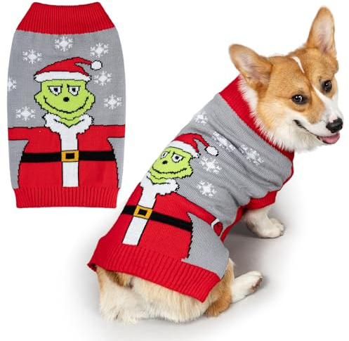 FWLWTWSS Weihnachten Hundepullover, Winter Warmer hundepulli Sweater mit Rollkragen, Geschenke für kleine und mittelgroße Hunde（XXL）