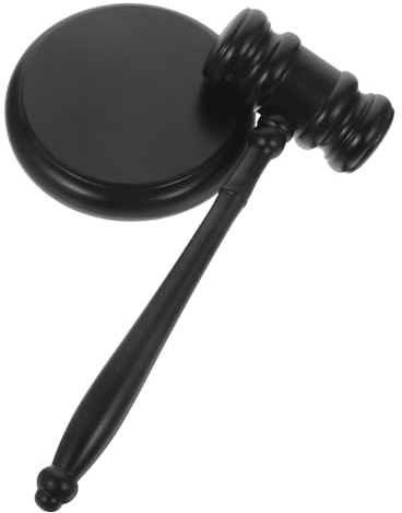 WEKADRIN Marteau de Juge Bois de Hêtre avec Socle Enchères et Portable Marteau de Cour Pratique et Sonore pour Magistrats et