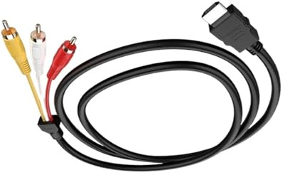 KNNGZTSSR Câble de Conversion HDMI vers RCA, 1080p, 1,5 m, mâle vers 3 RCA, Adaptateur de connecteur vidéo Audio AV for écran TV HDTV