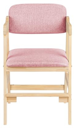 Supfine Hochstuhl, Höhenverstellbarer Holzhochstuhl für Kinder von 2 bis 15 Jahren Buchenholz Kinderstuhl, Lehrstuhl wächst mit dem Baby, zum Essen und Lernen (Rosa-1 Stück)