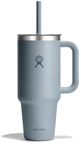 Hydro Flask 40 Oz Clear Lid Travel Tumbler with Straw and Handle - Insulated Stainless Steel in 40 Oz Shale Gray