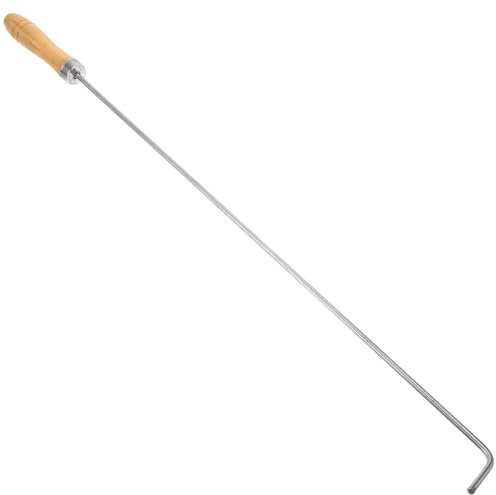 ULDIGI Feuerhaken aus Edelstahl 201, 5mm Starker Kaminhaken mit Langem 55cm Griff Feuerstellen Schürhaken für Grill und Lagerfeuer im Freien