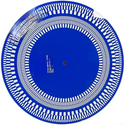Disque stroboscopique pour calibrage 33 45 78 tr/min avec règle de surplomb Bleu