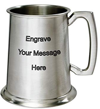 Wentworth Pewter - Bierkrug aus Zinn, personalisierbar, mit Gravur, inkl. Box, Geschenk für Hochzeit, Geburtstag, Ruhestand, Sport, Pokal, Vater, 1 Pint