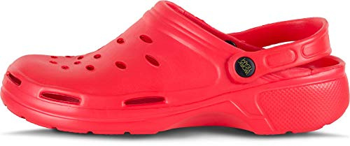 Work Team Zueco EVA Unisex. Ultraligero, ergonómico. Anatómico, con Cámara ortopédica, Suave para los pies. Unisex Rojo 36