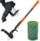 Goodpartner Unkrautstecher zum Aufstellen – 101,6 cm Langer Unkrautstecher + Gartentasche, 4 Krallen aus Edelstahl und klappbarem Fußbrett, einfache Unkrautentfernung, kein Bücken