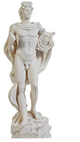 Apollo Gud Av Musik, Poesi och Konst Alabaster Staty Skulptur 23cm